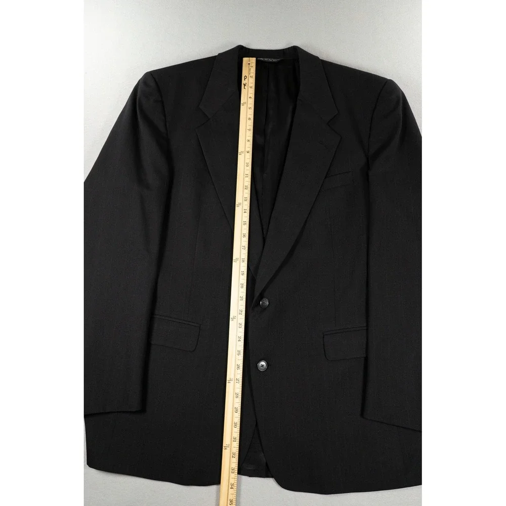 Vintage Christian Dior Monsieur Black 100% Wool Blazer Sport Coat Men's 46R USA